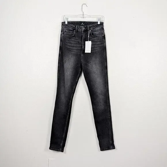 ANINE BING Beck High Rise Skinny Slim Jeans Dark Grey Size 30 NWT